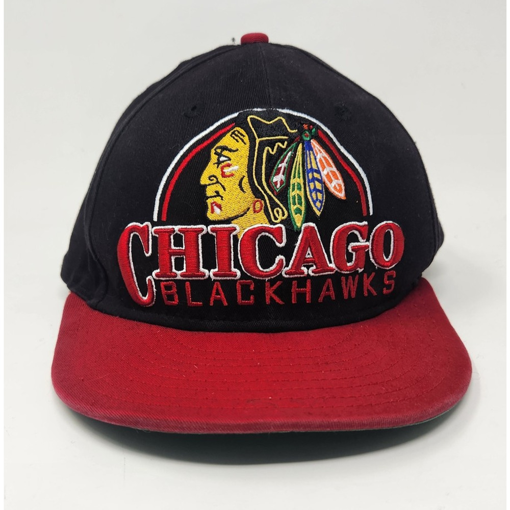 New Era M/L 9FIFTY Chicago Blackhawks Snapback Hat Black Red Green Undervisor